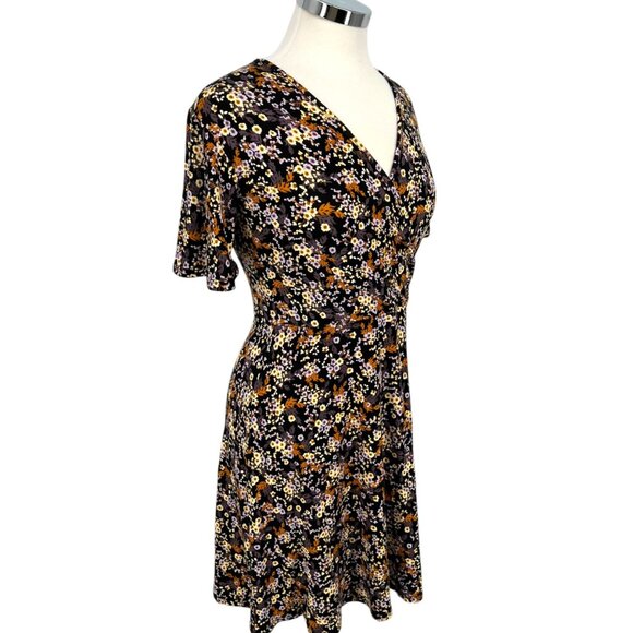 41 Hawthorn Floral Print Short Sleeve Dress Black Multicolor Size Large NWT - Picture 5 of 9